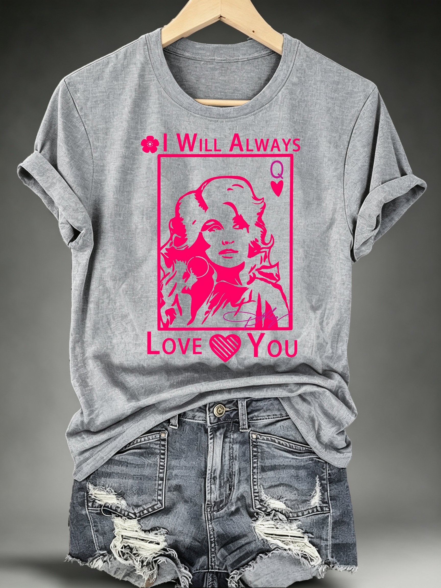 Women's Queen of Hearts Shirt Country Music Graphic Tee
