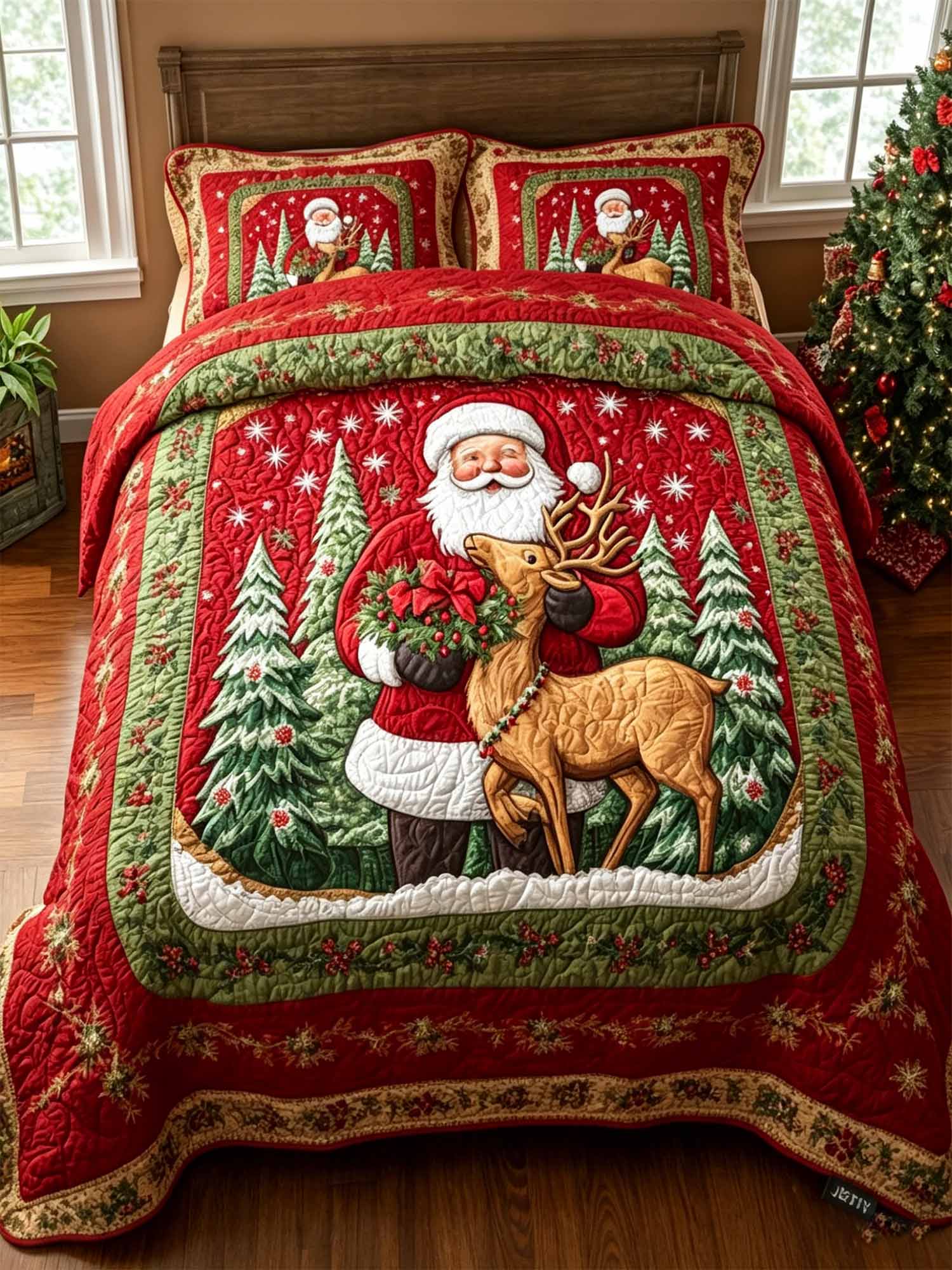 North Pole Express Quilted Bedding Set