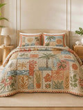 Tropical Botanical Quilted 3-Piece Bedding Set – Luxury Quilted Bedding with Matching Pillow Shams