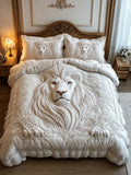 White Lion 3-Piece Quilted Bedding Set