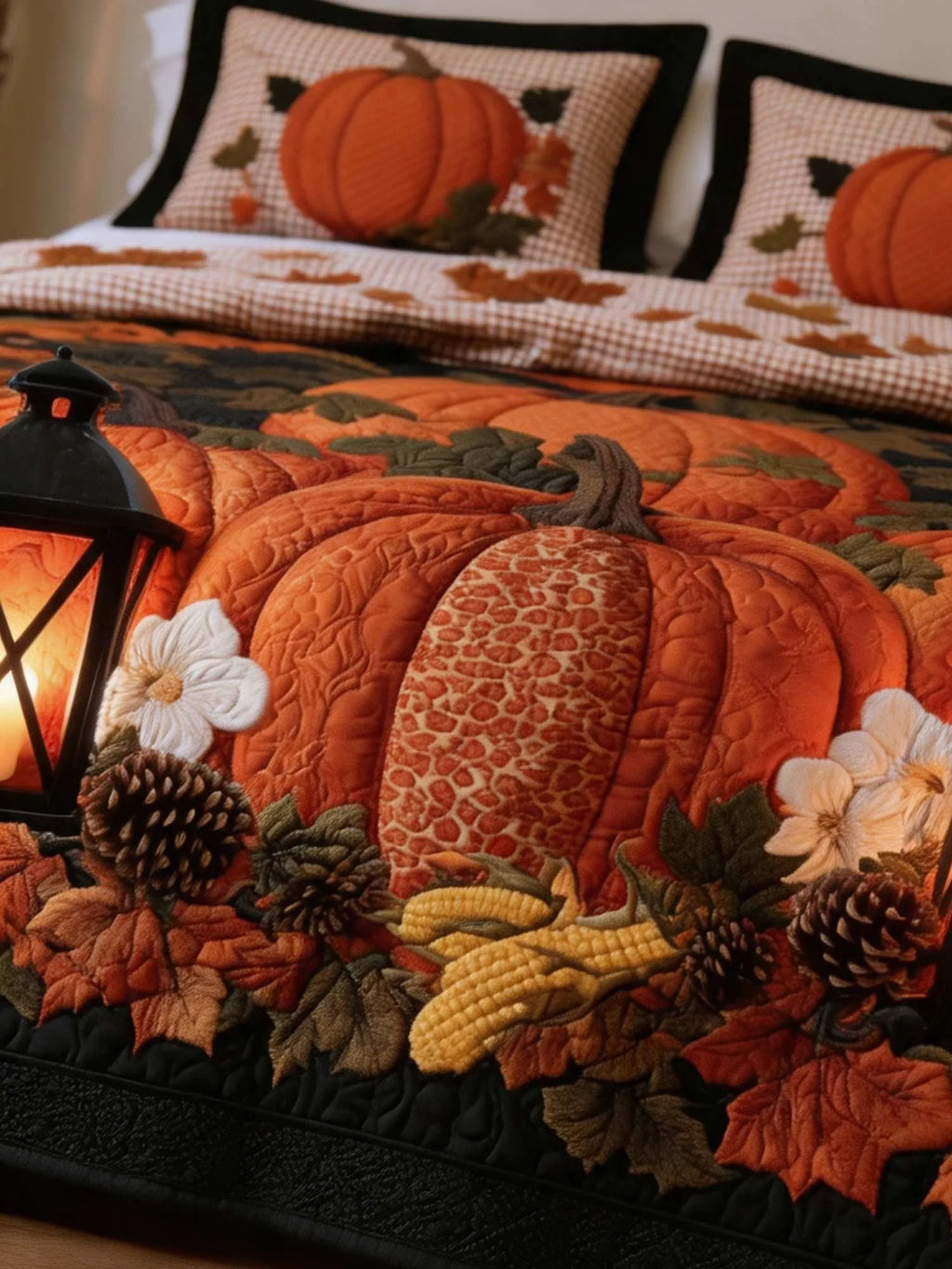 Lantern Light Harvest 3‐Piece Quilted Bedding Set