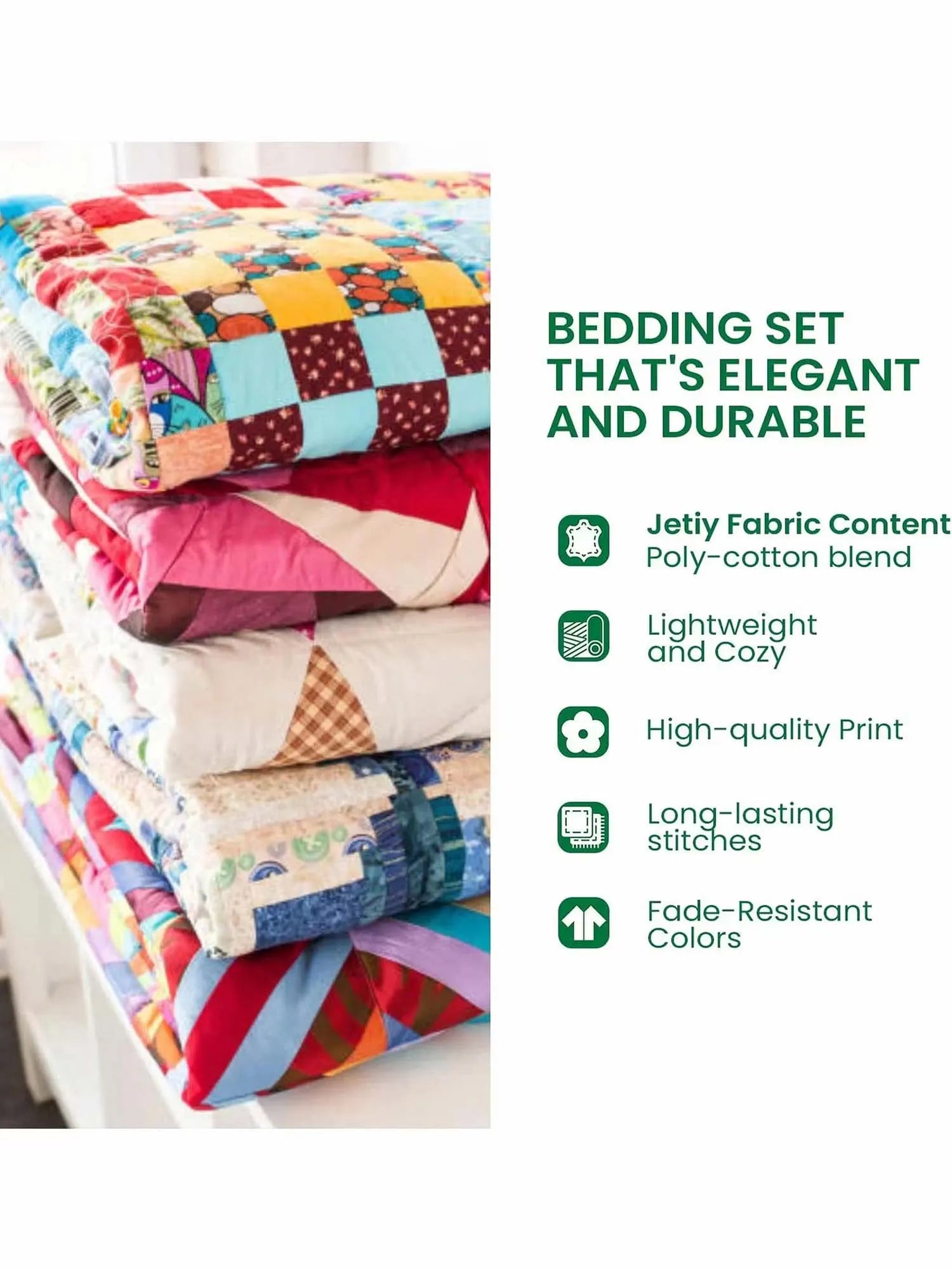 Woodland Tree & Cat Quilted 3-Piece Bedding Set – Vintage Cottage Garden Quilted Bedding With Matching Pillow Shams