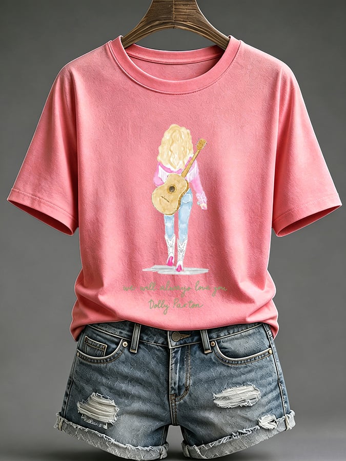 Retro We Will Always Love You Print T-Shirt