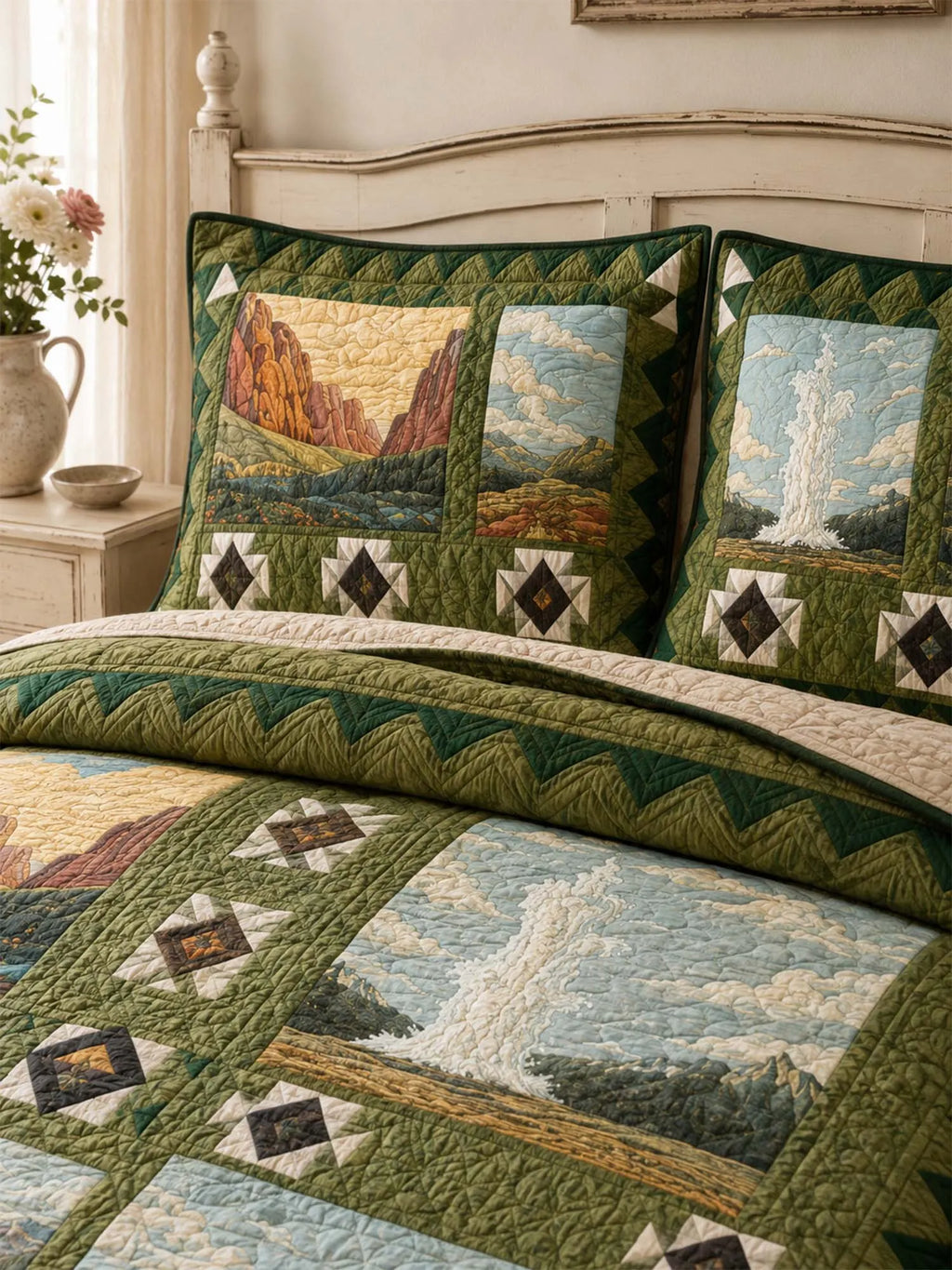 Rocky Mountain Wilderness Quilted 3-Piece Bedding Set