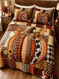 Patchwork Pumpkin 3‐Piece Quilted Bedding Set