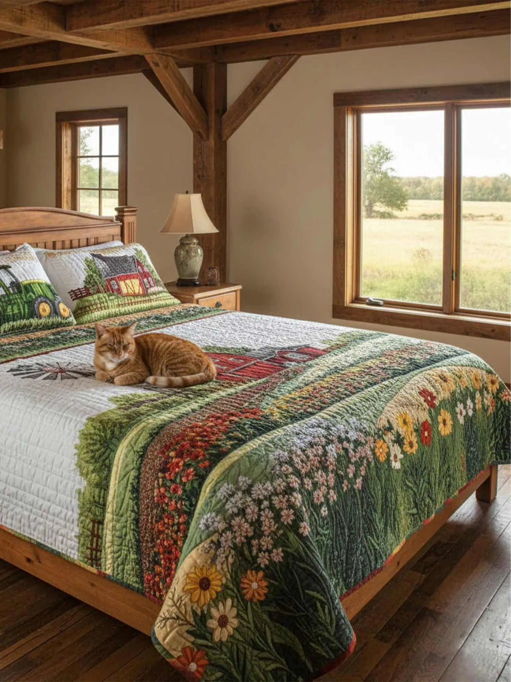 Barnyard Blossom 3-Piece Quilted Bedding Set