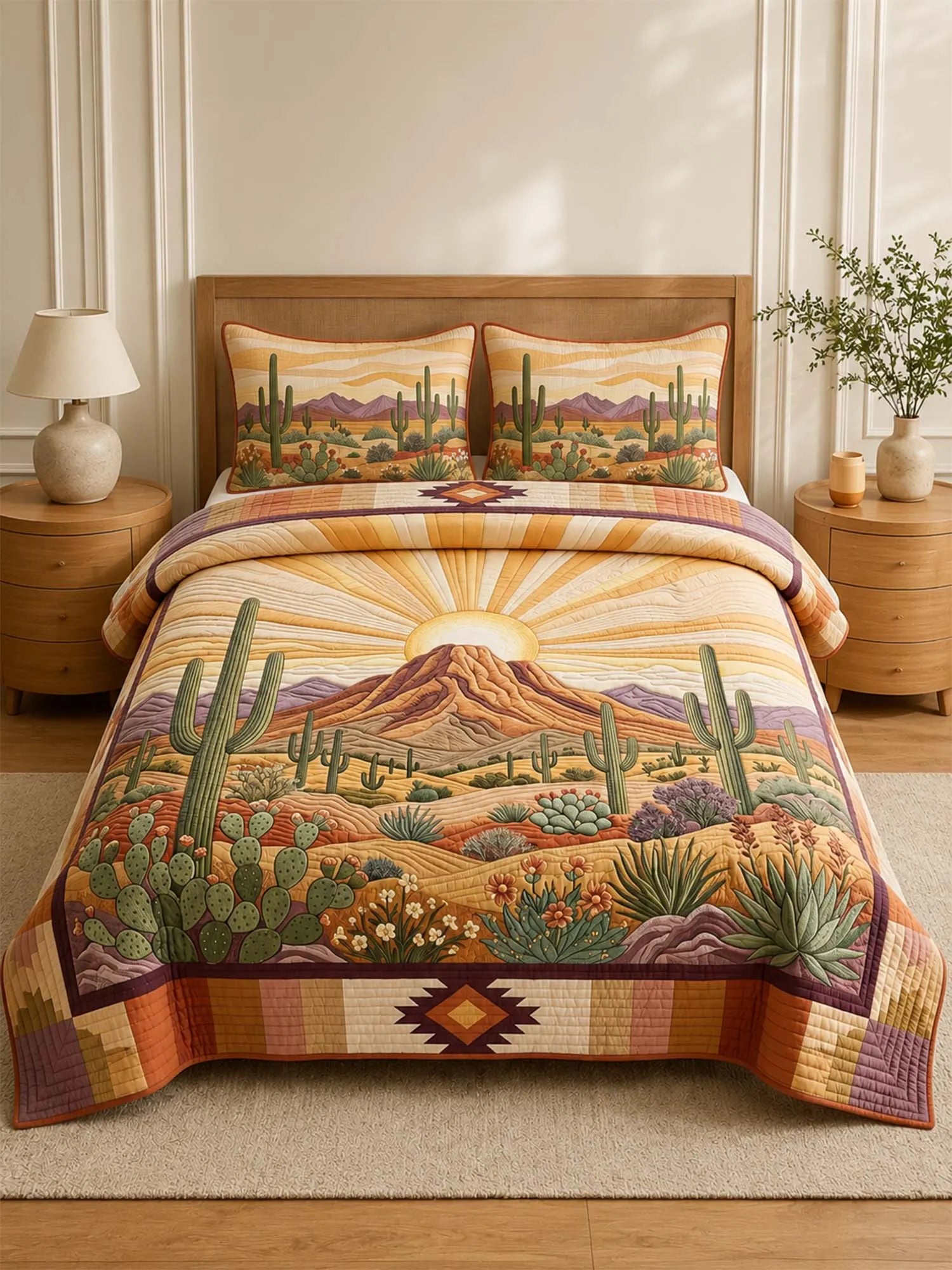 Sonoran Desert Quilted 3-Piece Bedding Set
