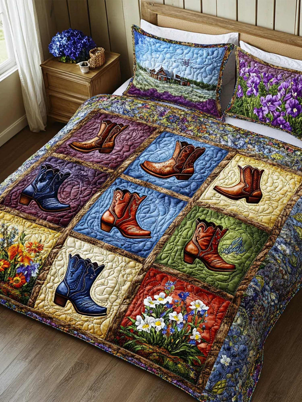 Cowboy Essence 3-Piece Quilted Bedding Set