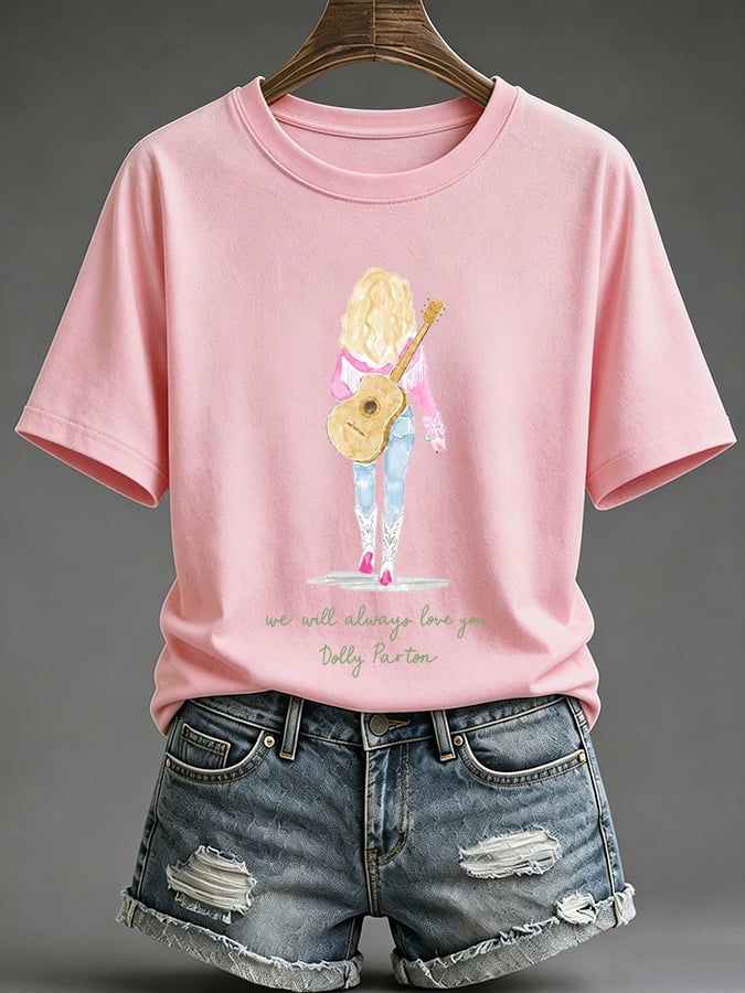 Retro We Will Always Love You Print T-Shirt