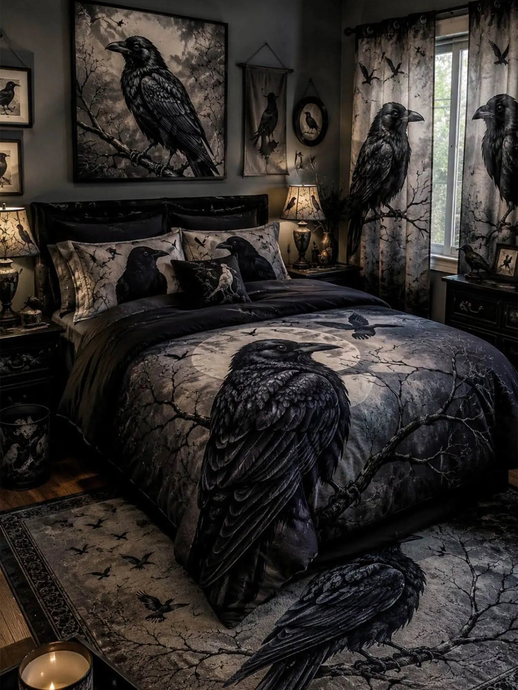 Twig Raven Gathering 3‐Piece Quilted Bedding Set