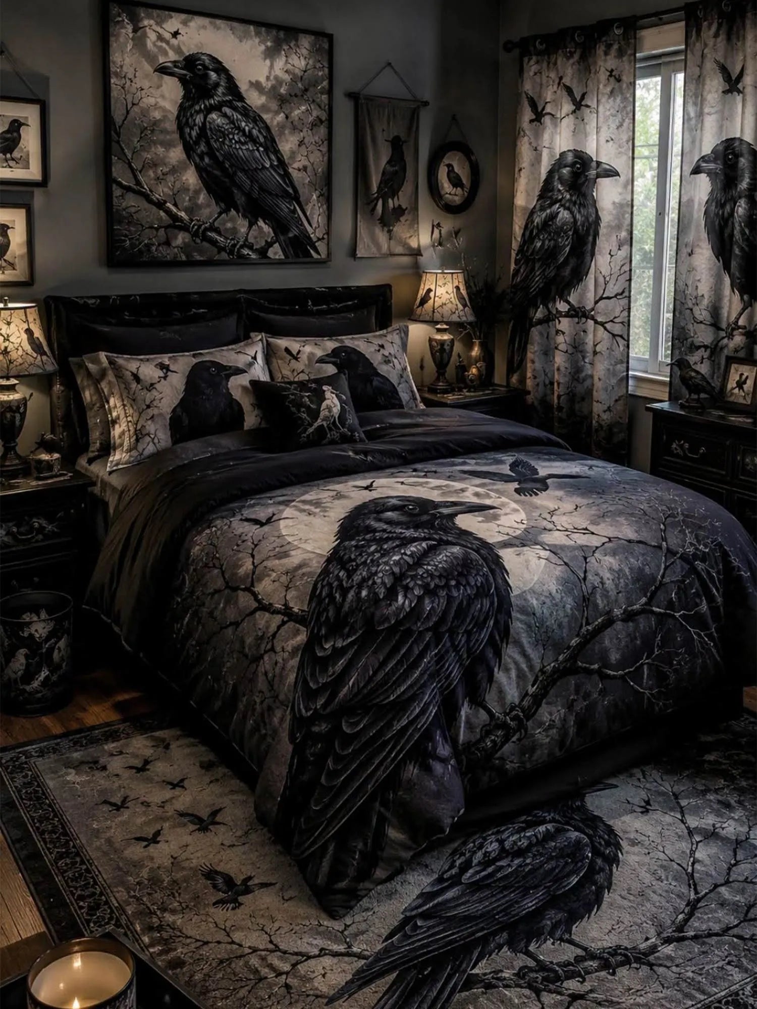 Twig Raven Gathering 3‐Piece Quilted Bedding Set