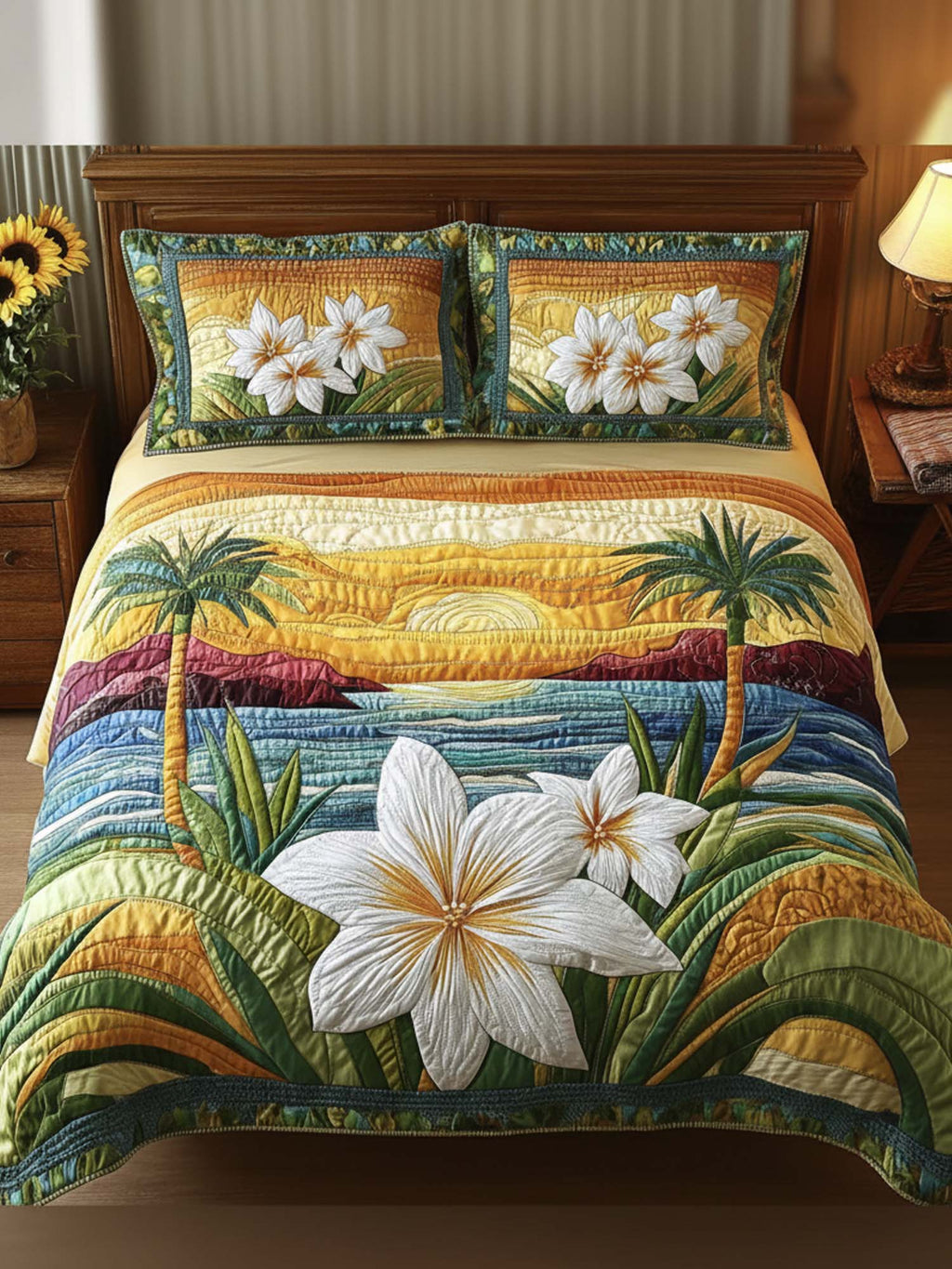 Aloha Comfort 3- Piece Quilted Bedding Set