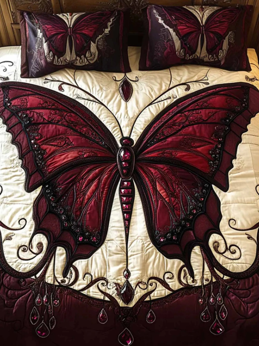 Enchanted Wings 3-Piece Quilted Bedding Set