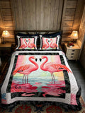 Flamingo Dreams 3-Piece Quilted Bedding Set