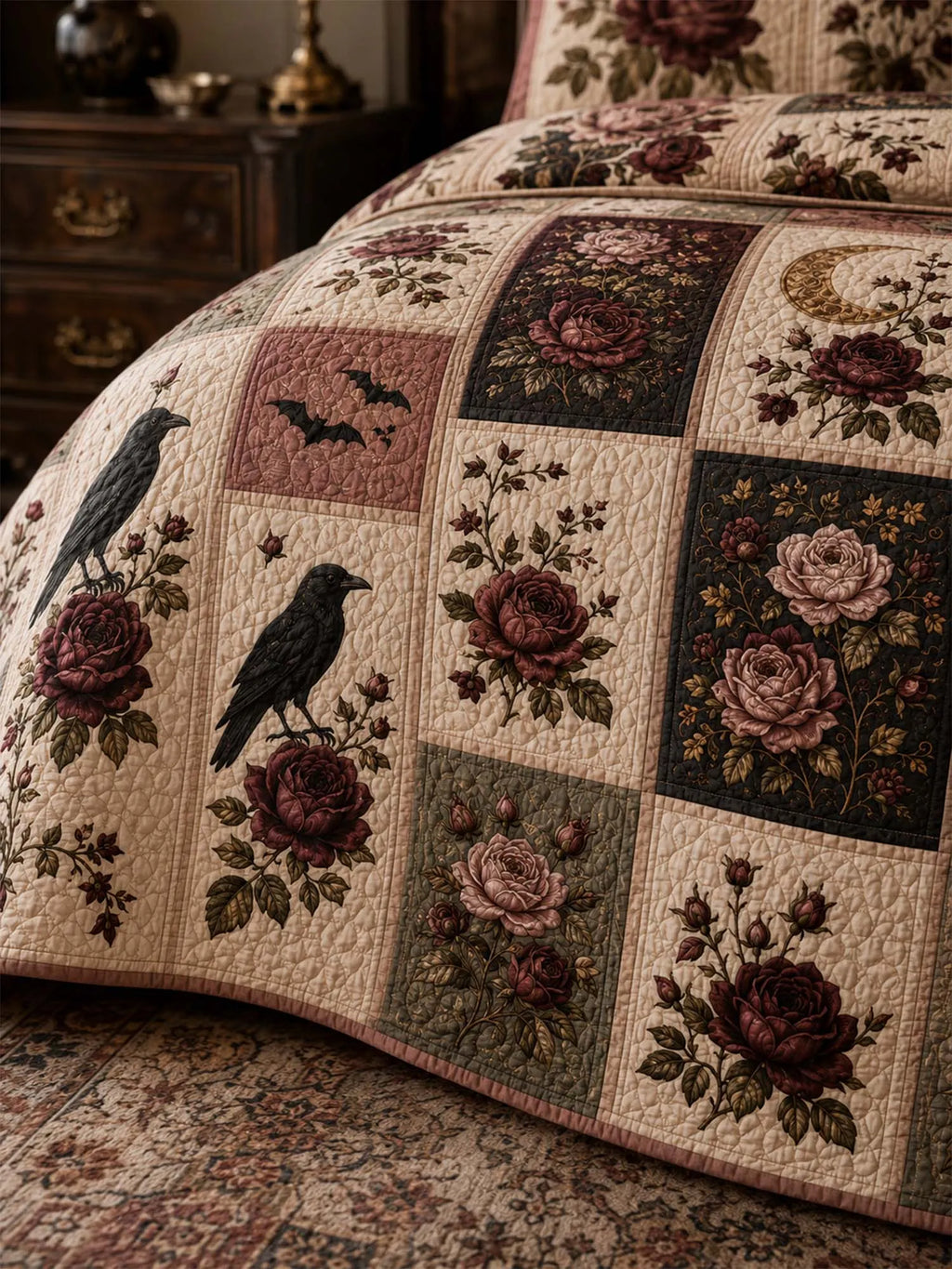 Raven Rose Moonlight Quilted 3-Piece Bedding Set
