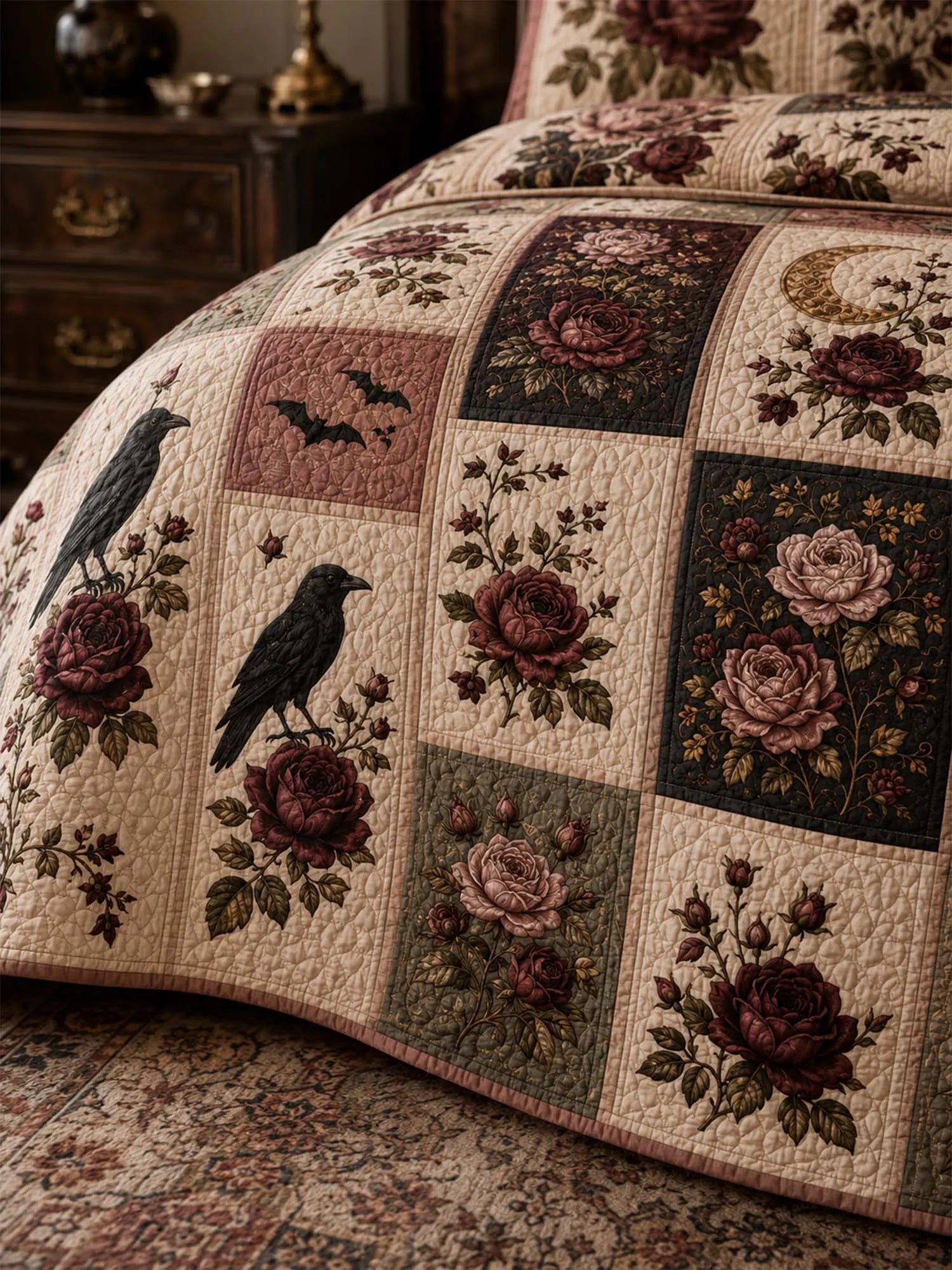 Raven Rose Moonlight Quilted 3-Piece Bedding Set