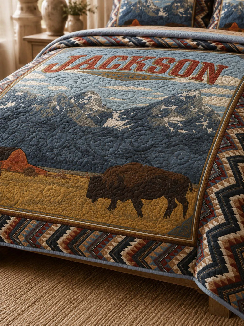 Jackson Wyoming Wilderness Quilted 3-Piece Bedding Set