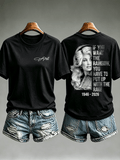 Women's  Vintage Signature Graphic Memorial Print T-Shirt