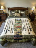 Fishing 3-Piece Quilted Bedding Set