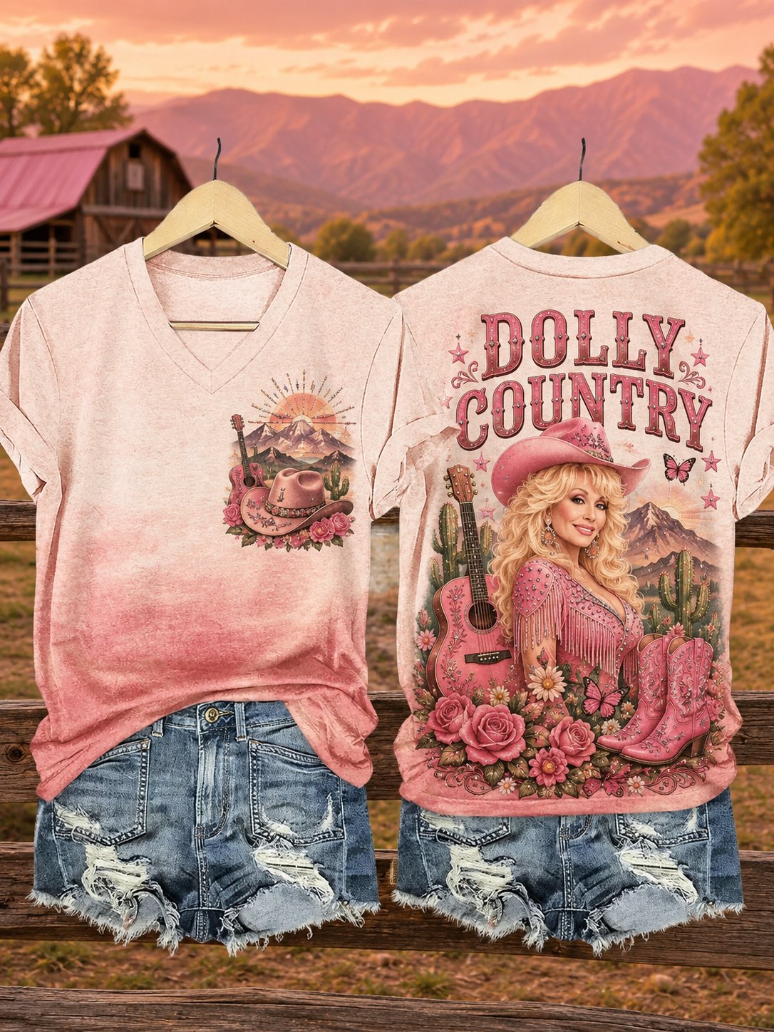 Women's Printed T‐shirt, Tribute to Country Music Legend Dolly Parton