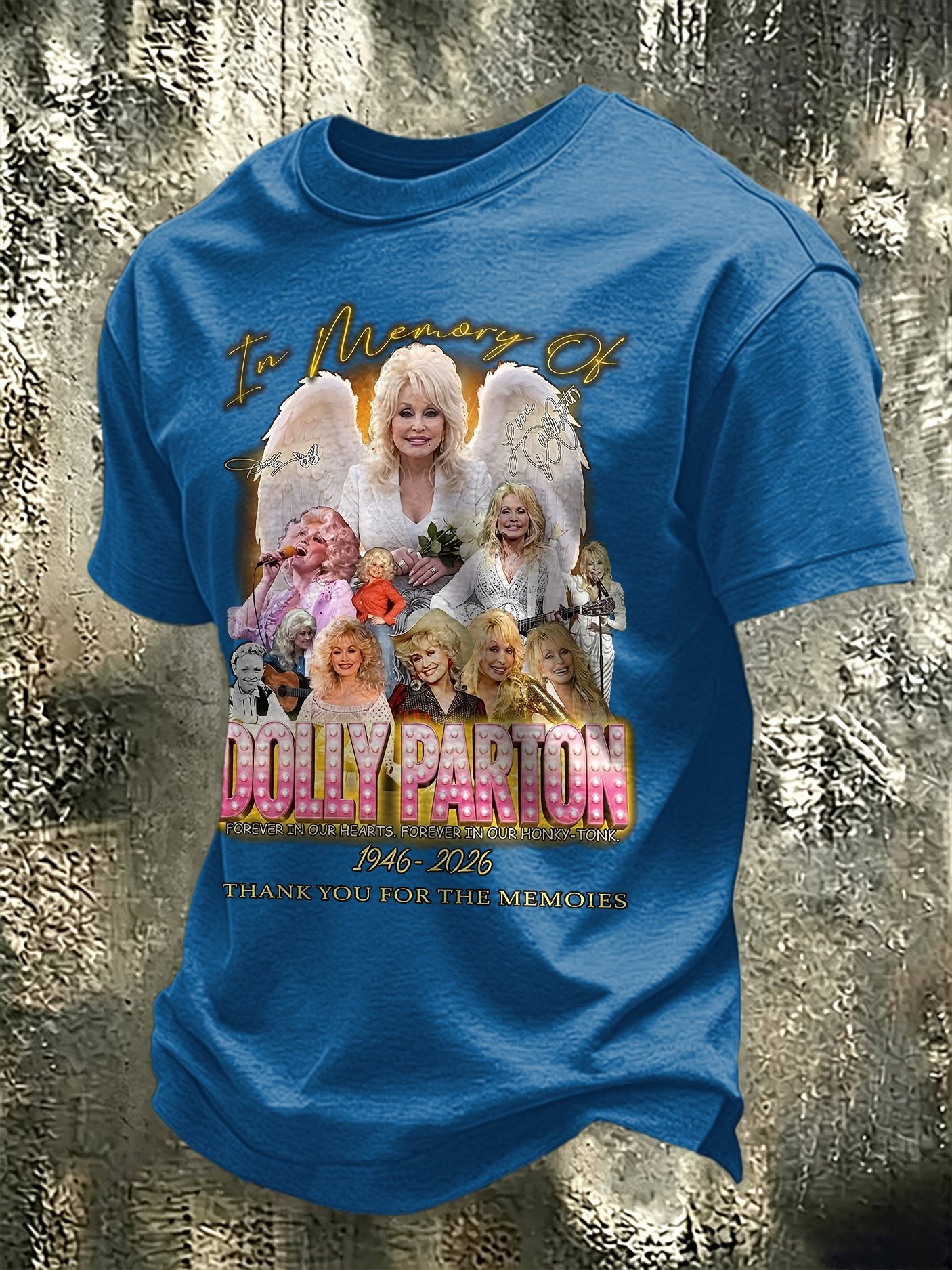 Men's Retro Dolly Queen Of Country Print T-Shirt