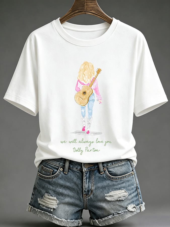 Retro We Will Always Love You Print T-Shirt