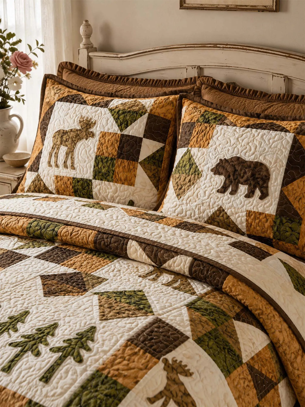 Woodland Wildlife Quilted 3-Piece Bedding Set