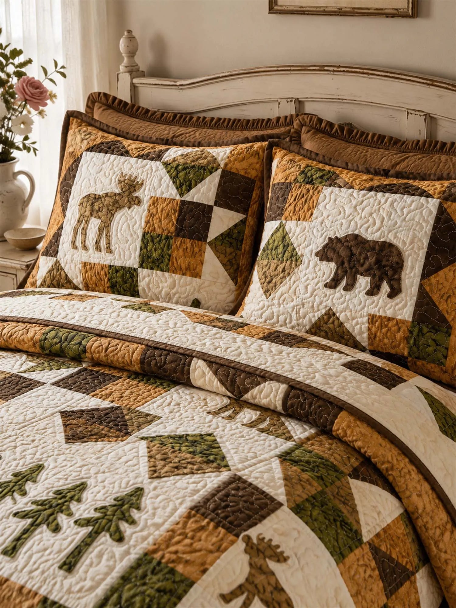 Woodland Wildlife Quilted 3-Piece Bedding Set