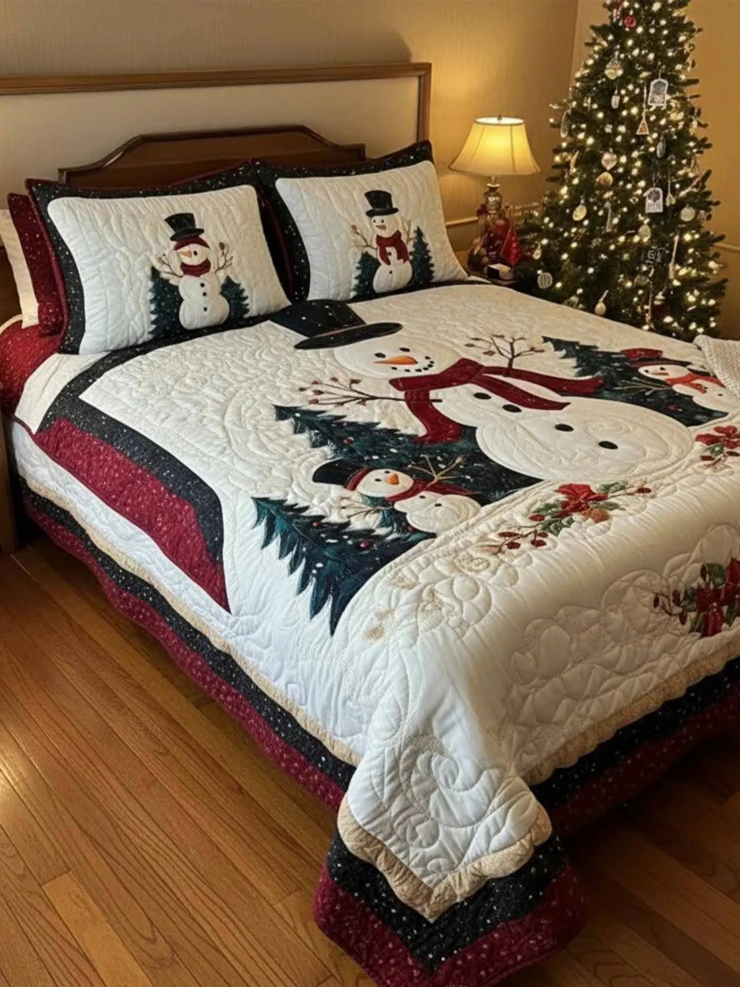 Frosty Friends 3-Piece Quilted Bedding Set
