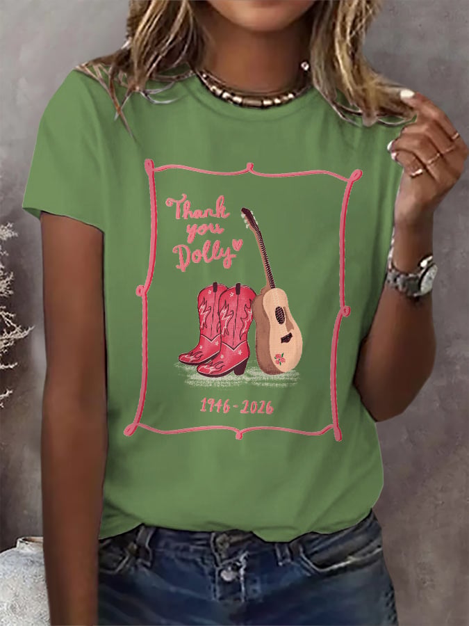 Retro Thank You Dolly Print T-Shirt