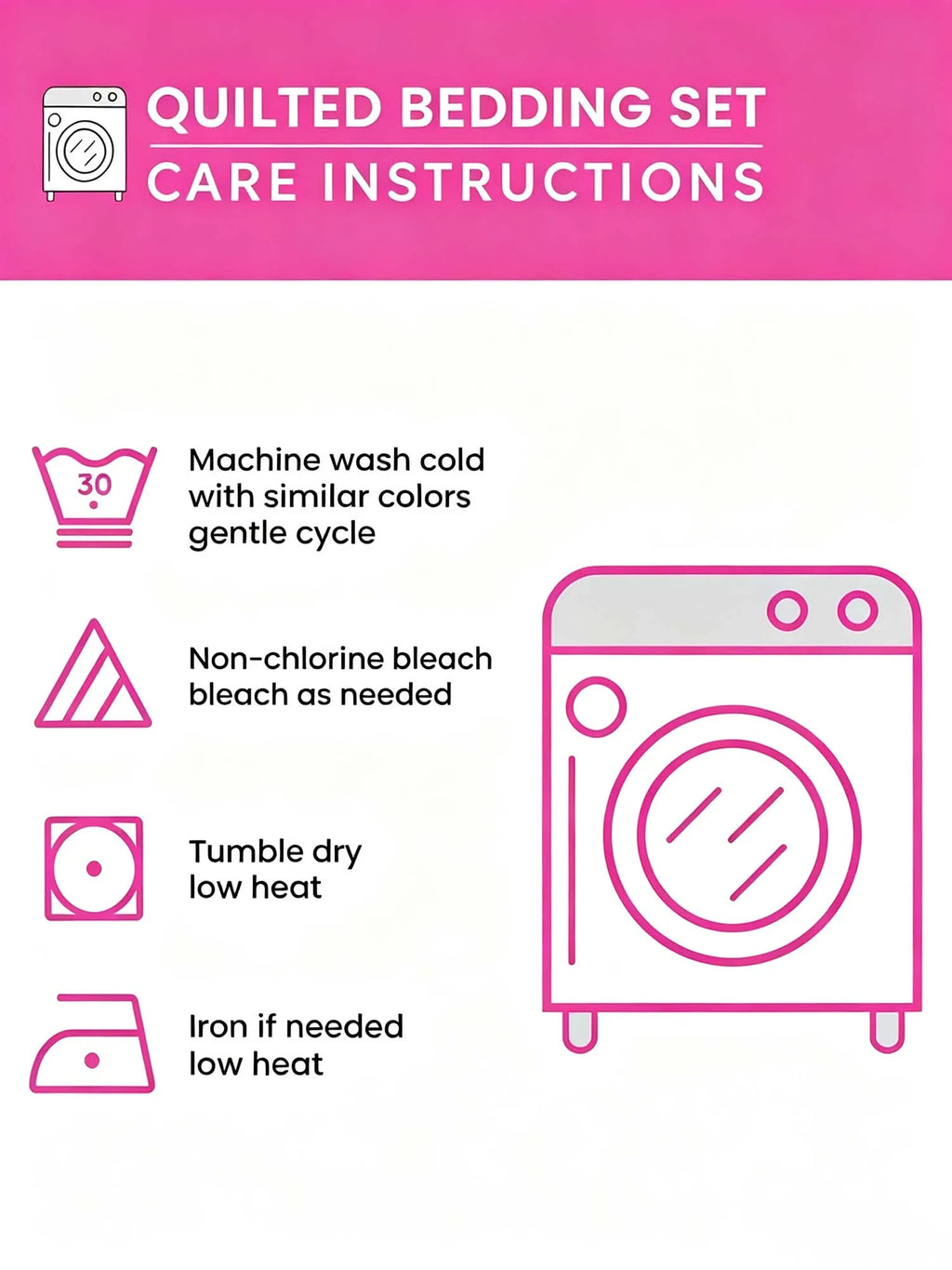 Cottage Pink Rose 3-Piece Quilted Bedding Set