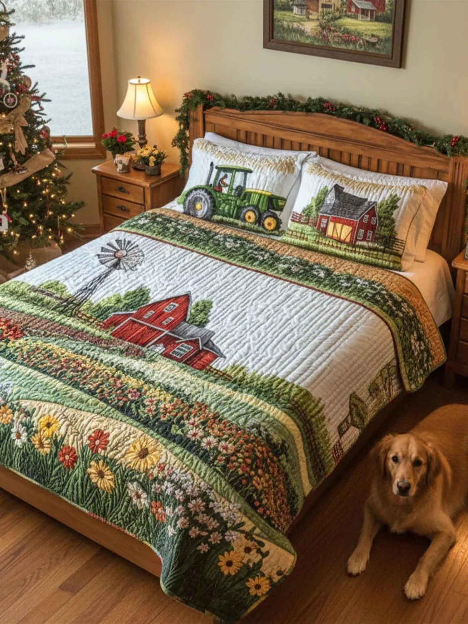 Barnyard Blossom 3-Piece Quilted Bedding Set