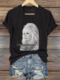 V-Neck Retro I Will Always Love You Print T-Shirt