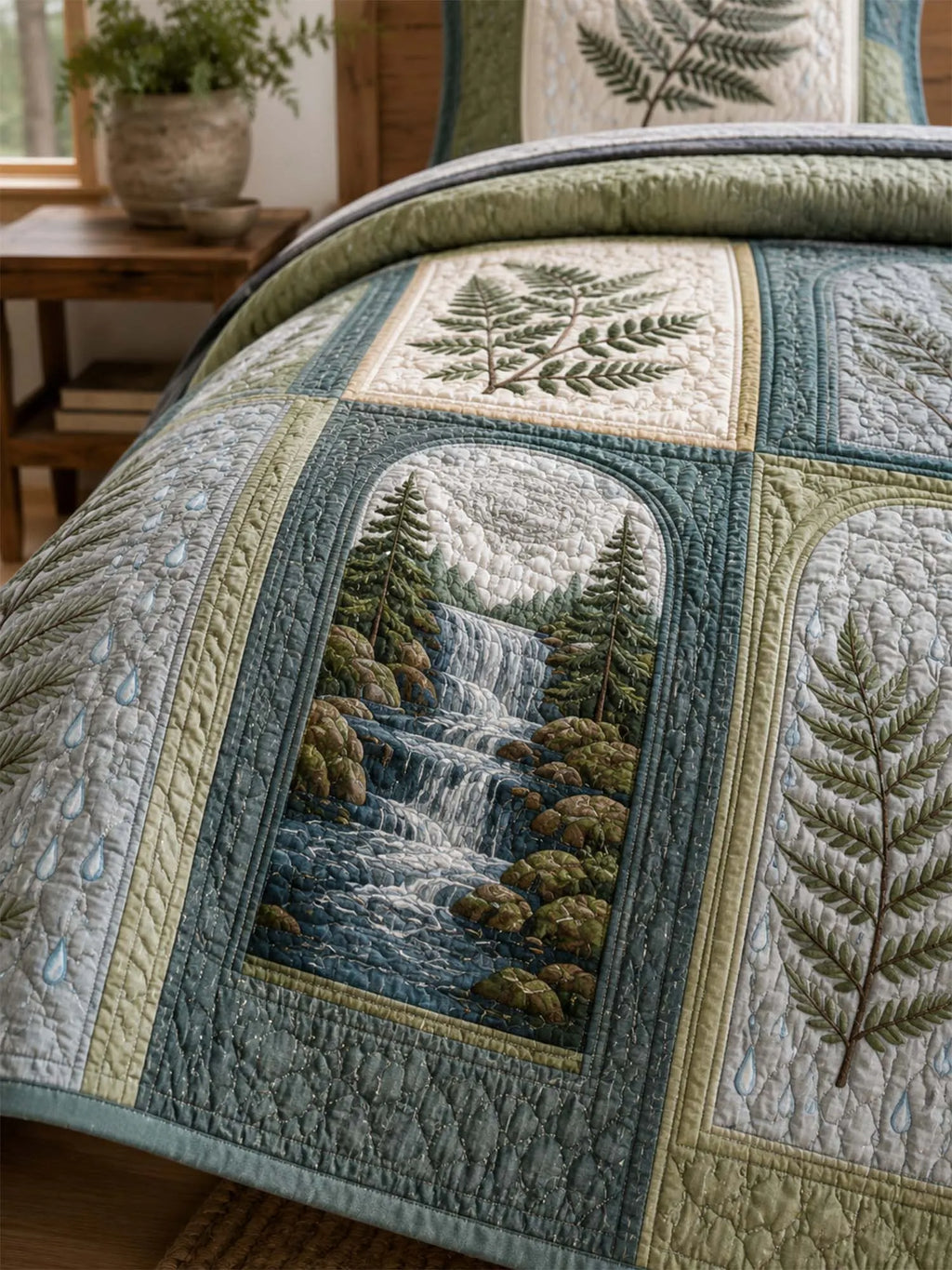 Pacific Northwest Forest Quilted 3-Piece Bedding Set