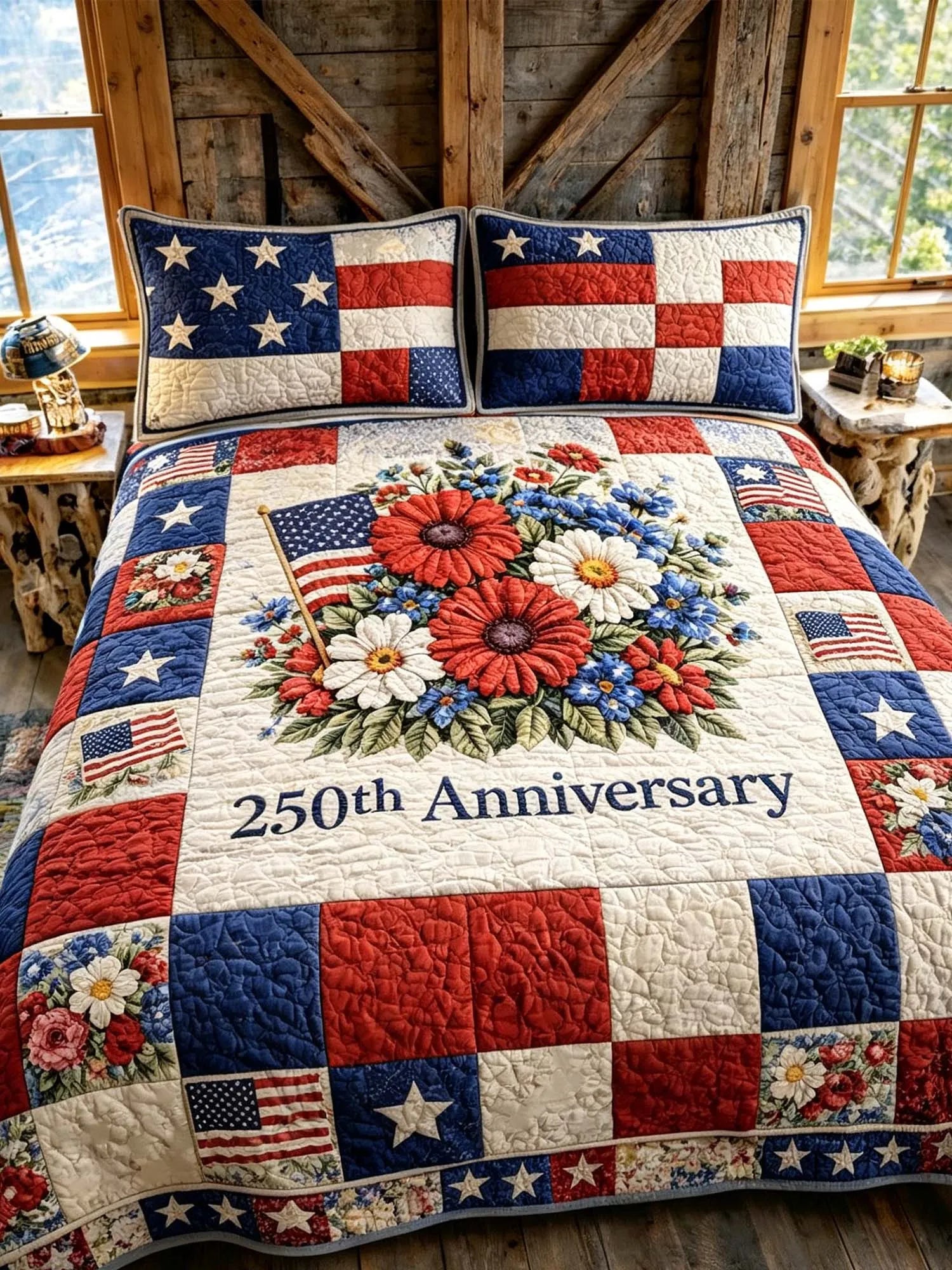 Proud American 3-Piece Quilted Bedding Set