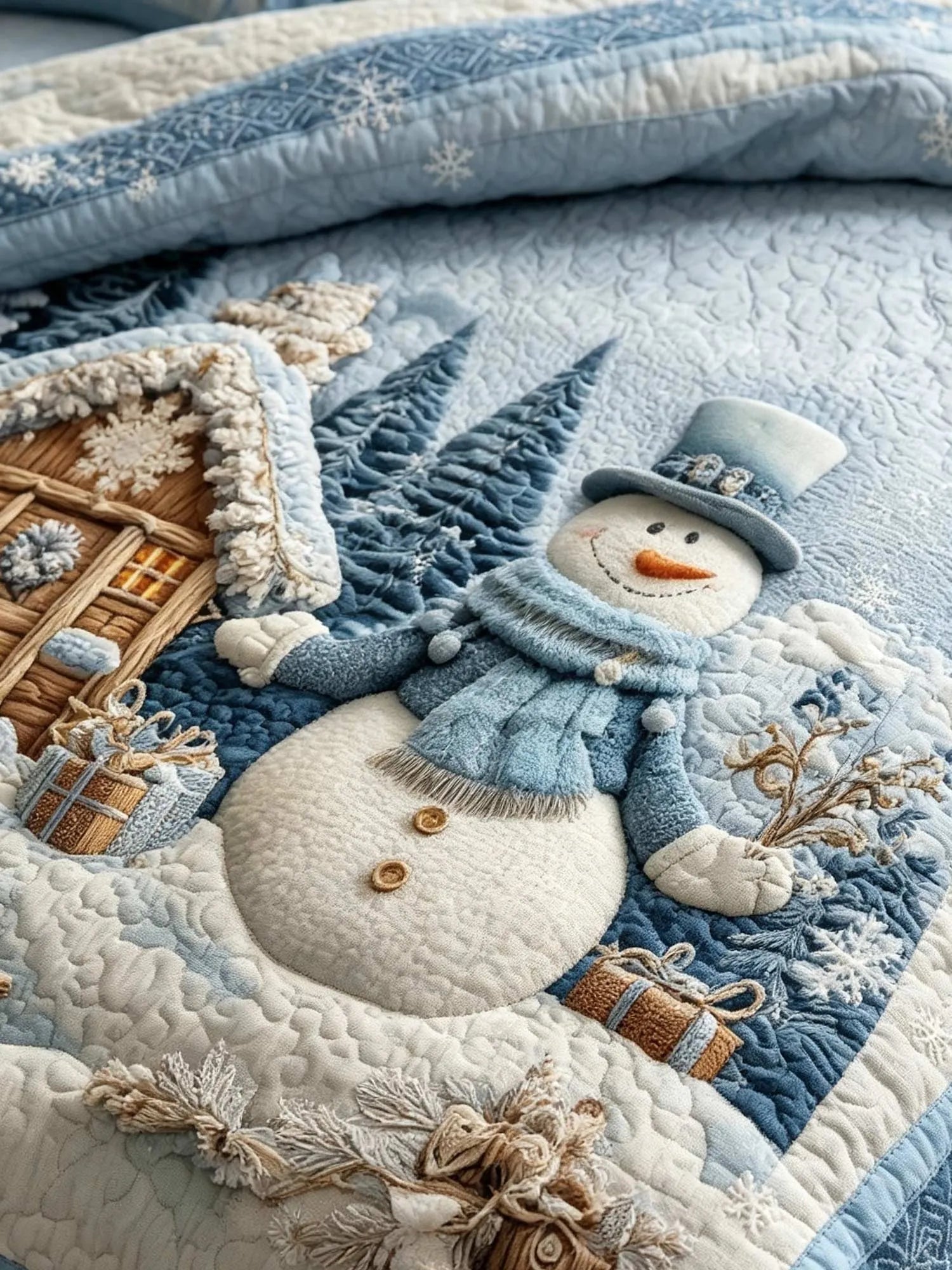Silent Snow Eve 3‐Piece Quilted Bedding Set
