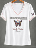 Women's Casual Country Music Singer Commemorative Print V-Neck Top