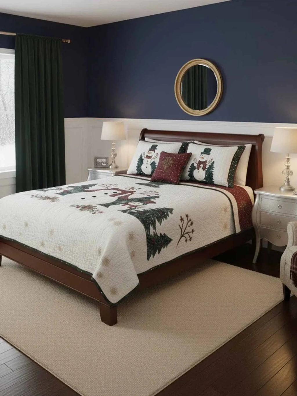 Frosty Friends 3-Piece Quilted Bedding Set