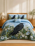 Raven Moonlit Meadow Quilted 3-Piece Bedding Set