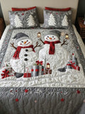 Gifted Snow 3‐Piece Quilted Bedding Set