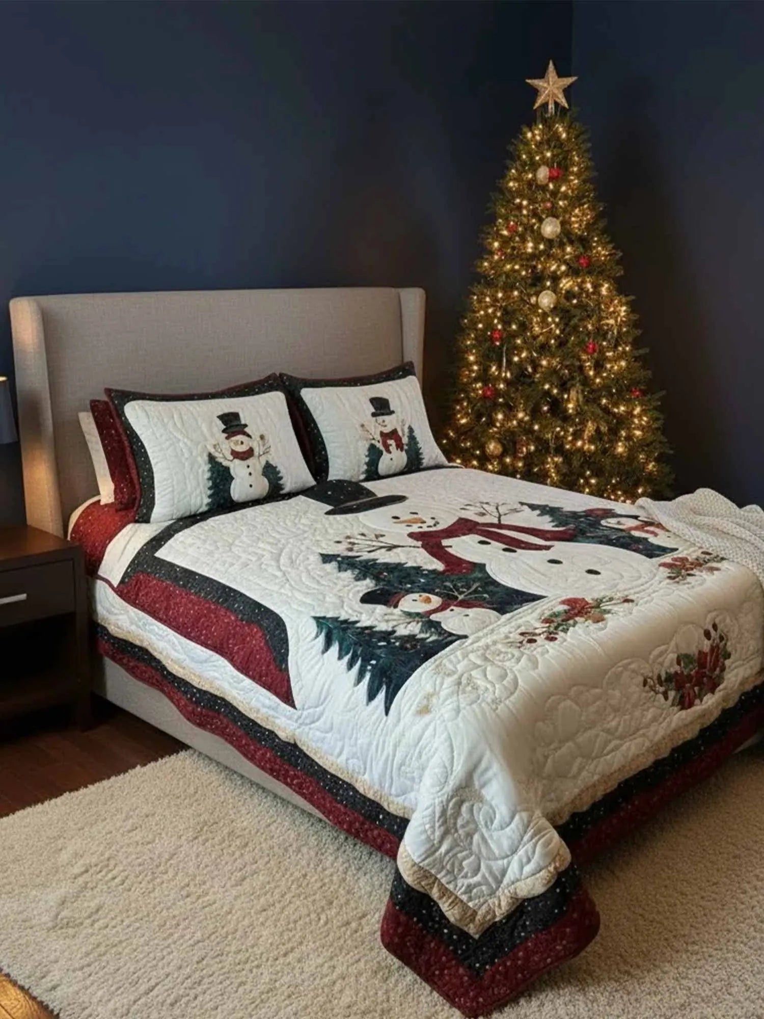 Frosty Friends 3-Piece Quilted Bedding Set