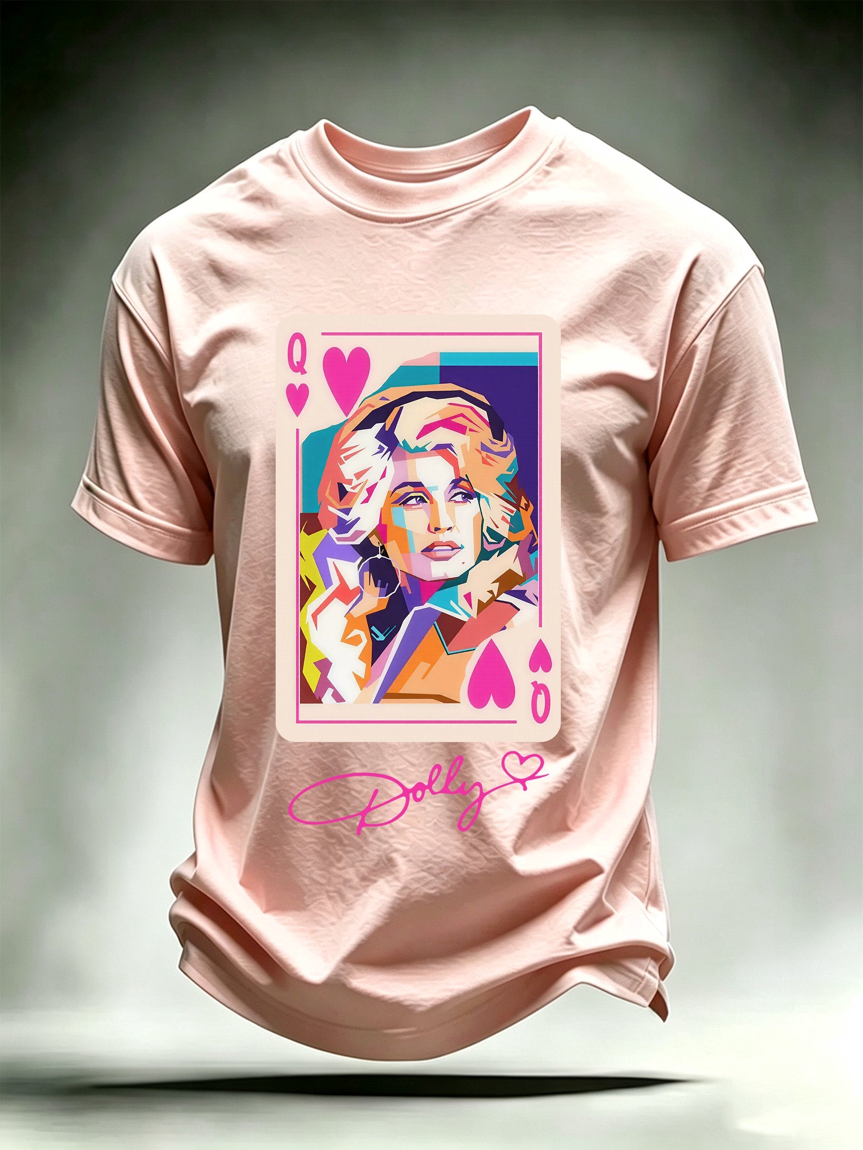 Men's Queen of Hearts Shirt Country Music Graphic Print T-Shirt