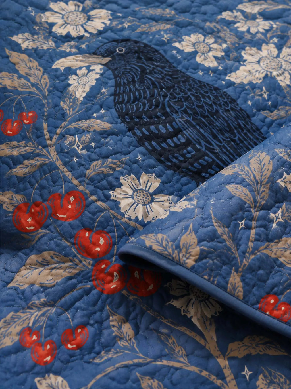 Raven Moonlight Garden Quilted 3-Piece Bedding Set