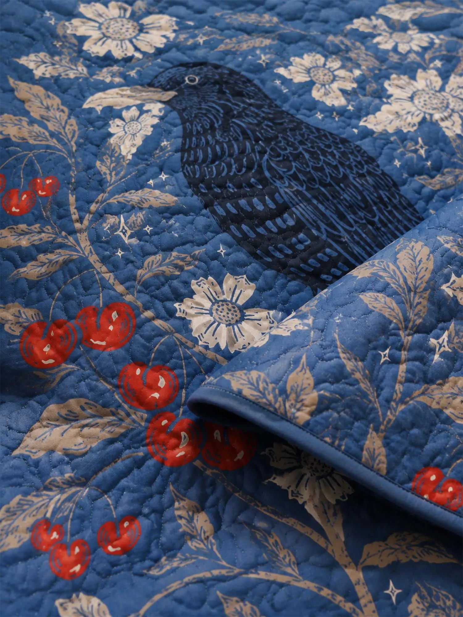 Raven Moonlight Garden Quilted 3-Piece Bedding Set