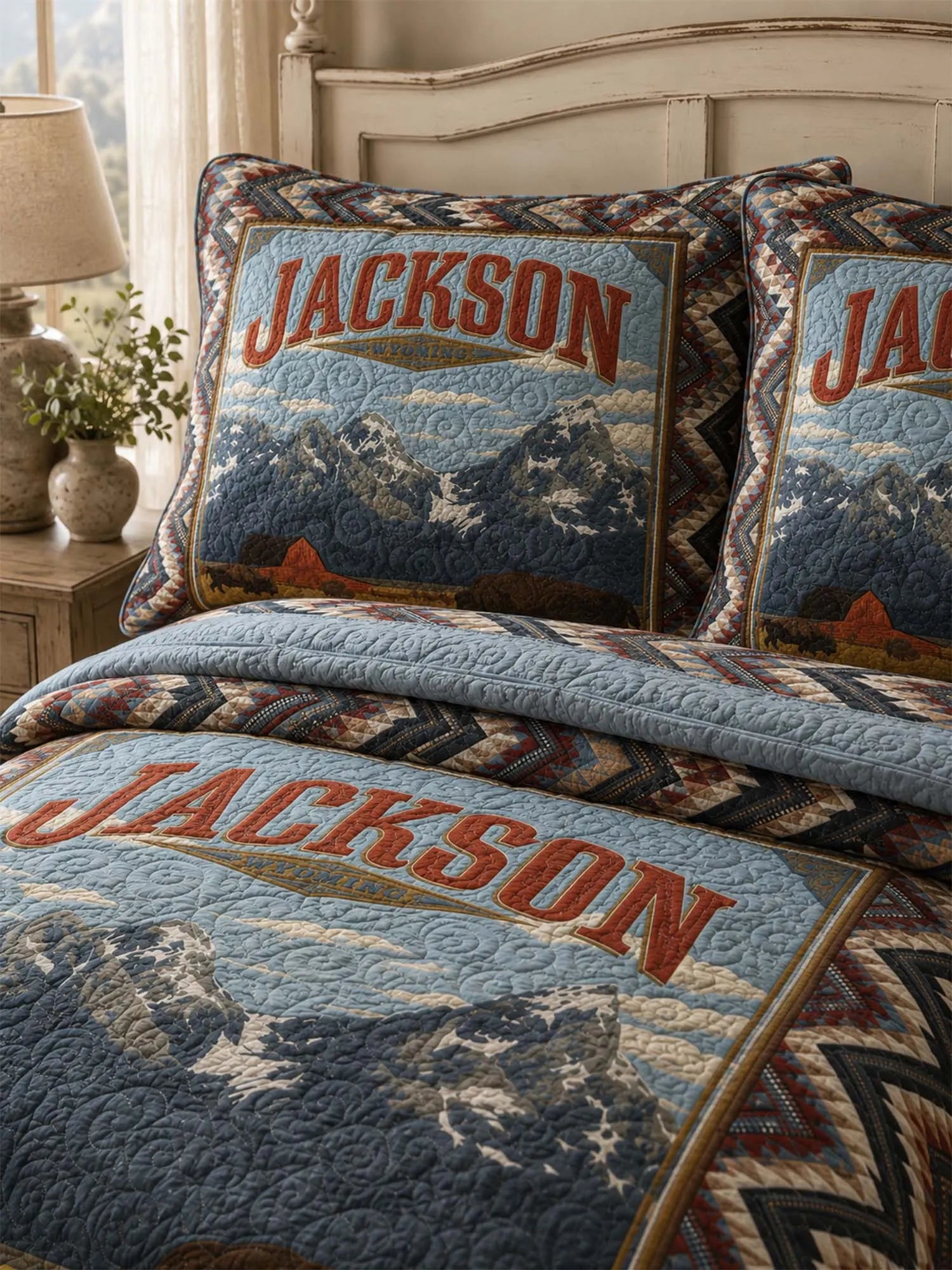 Jackson Wyoming Wilderness Quilted 3-Piece Bedding Set