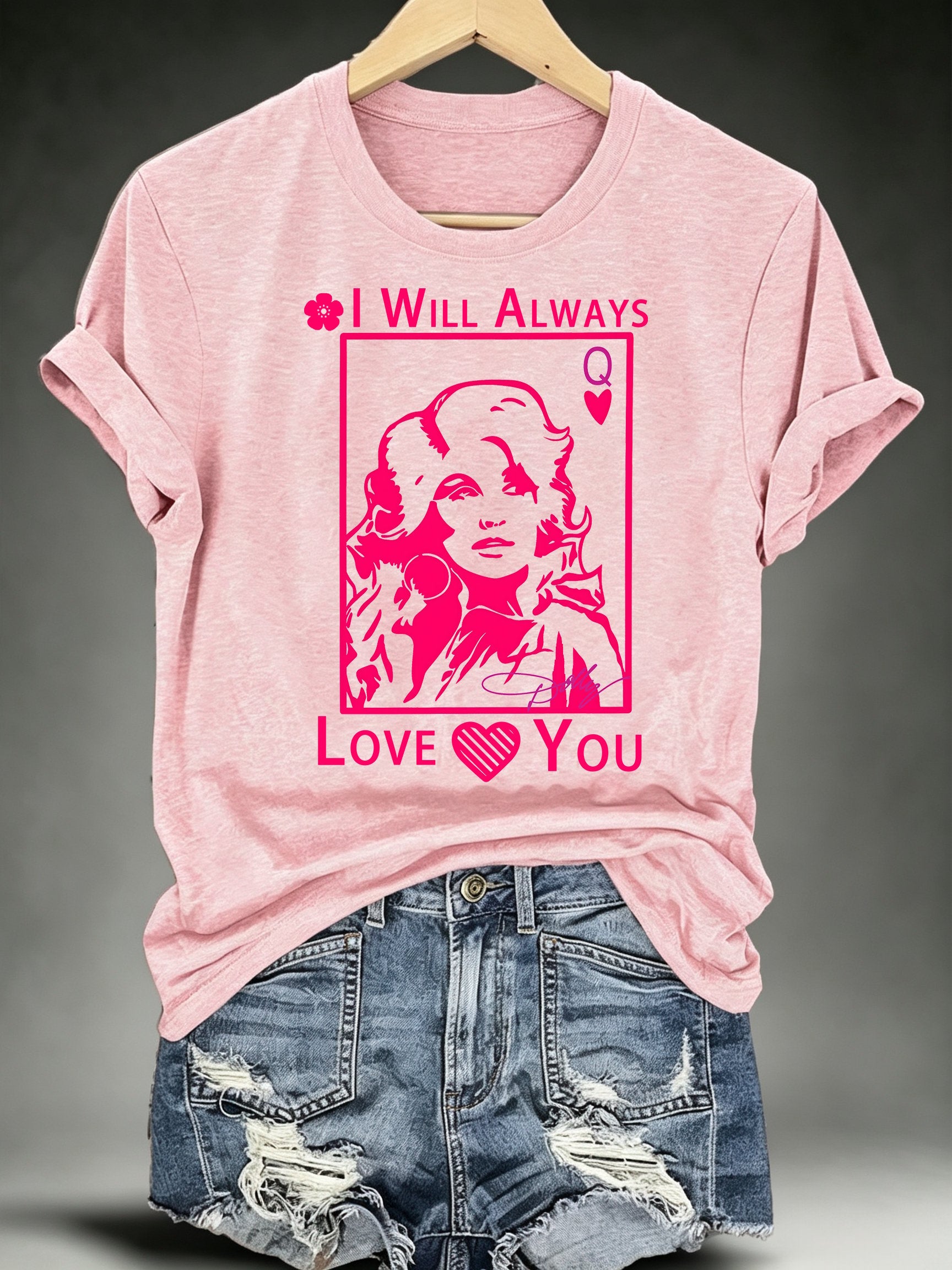 Women's Queen of Hearts Shirt Country Music Graphic Tee