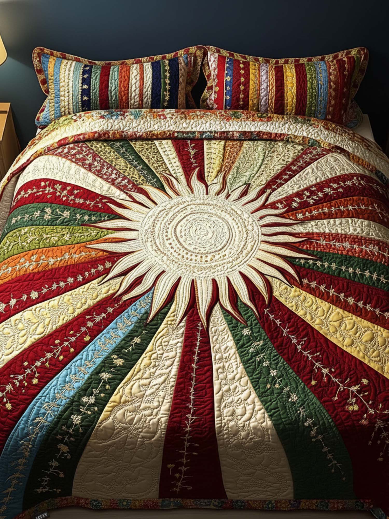 Sunny Glow 3- Piece Quilted Bedding Set